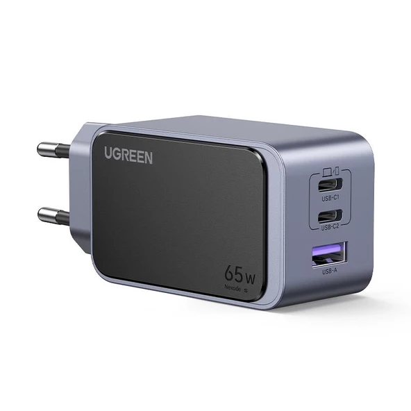 UGREEN NEXODE AIR 65W GAN HIZLI SARJ CIHAZI TYPE-C QC PD 2XUSB-C 1XUSB-A GRI 35042