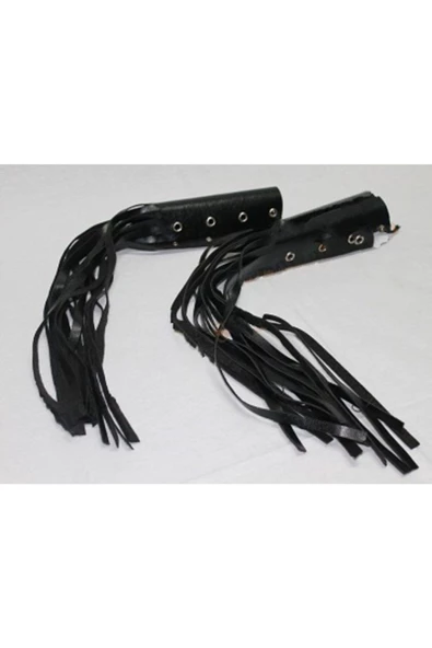 Tex 2060 Chopper Motosiklet Elcik Püsküllü Motorsiklet Elciği Chopper Püskül Deri Elcik Siyah - 2