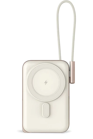 URR Dahili Type-C Kablolu Dijital Göstergeli 10.000 mAh Kablosuz Şarj Magsafe Powerbank - 10