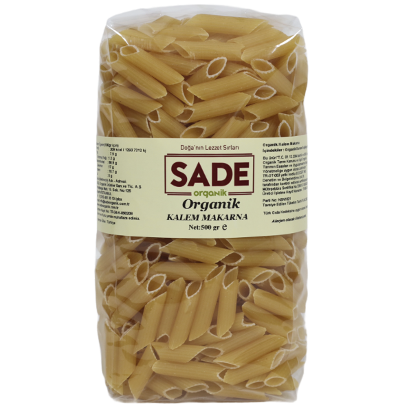 SADE ORGANİK KALEM MAKARNA 500 GR