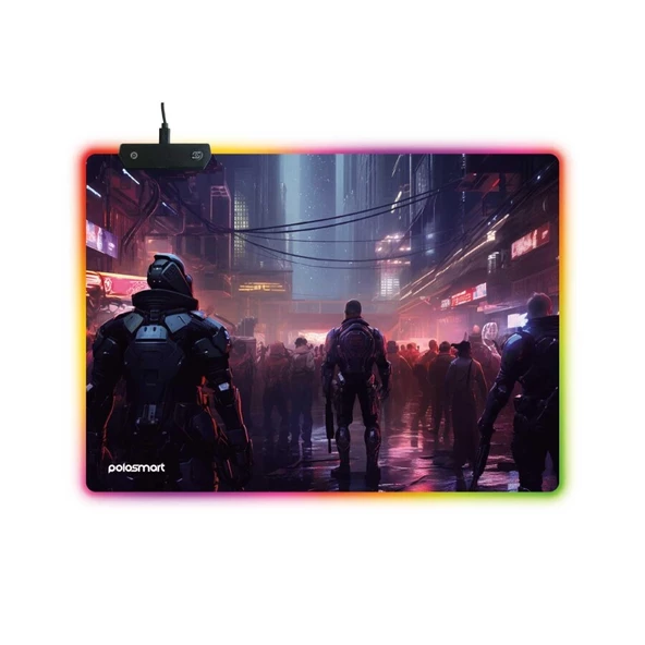 Polosmart RGB Aydınlatma Kaydırmaz Taban Ergonomik Desenli Gaming Oyuncu Mouse Pad PGS306