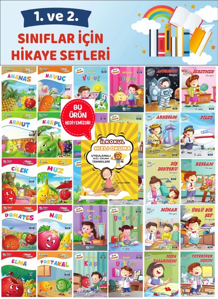 1.ve 2.Sınıflara Uygun Öğretmen Tavsiyeli Eğitici Okumayı Sevdiren 30 lu Hikaye Seti ürün görseli 1
