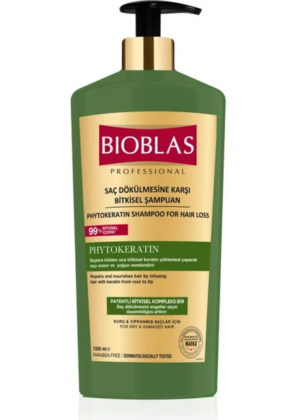 Bioblas Professional Saç Dökülmesine Karşı Onarıcı Phytokeratin Şampuanı 1000 ML - 3