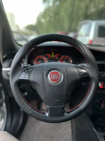 Fiat Linea Doblo- Fiorino Punto Tuşlu Araca Özel Dikmeli Direksiyon Kılıfı AÇIKLAMAMIZI OKUYUNUZ ürün görseli