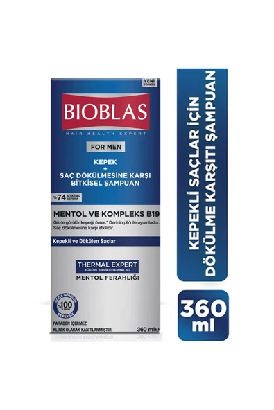 Bioblas For Men Kepeğe Karşı Etkili Mentol Ve Kompleks Şampuan 360 ML