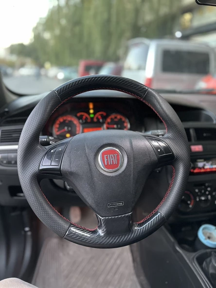 Fiat Linea Doblo- Fiorino Punto Tuşlu Araca Özel Dikmeli Direksiyon Kılıfı AÇIKLAMAMIZI OKUYUNUZ - Resim 3