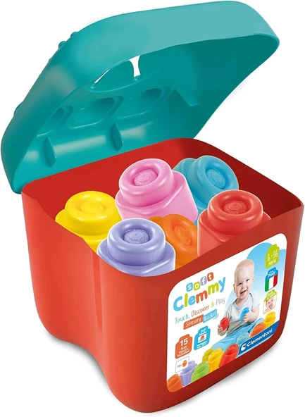Clementoni 17807 Soft Clemmy Yumuşak Blok Kovası 15 parça 6-36 ay - Resim 3