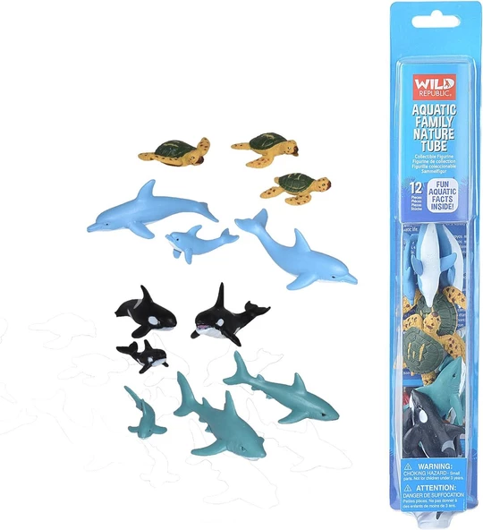 Wild Republic Aquatic Family Nature Tube 12 pcs. 21669 ürün görseli