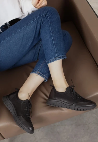 Venüs Bubi Hakiki Deri Ortopedik Kadın Casual Ayakkabı - 5