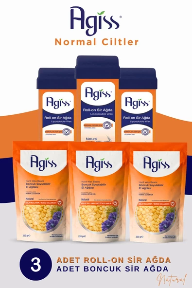 Normal Ciltler İçin Roll-On Ağda ve Boncuk Ağda Seti-3’lü Natural Roll-On + 3’lü Natural Boncuk Ağda