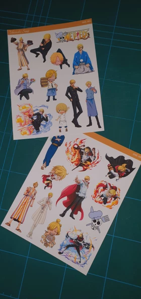 Vinsmoke Sanji - one piece 2li sticker etiket seti Anime çıkartmaları -Etiket Kağıdı - 6