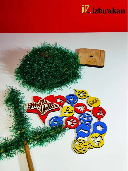 Mini Süslü Spiral Yılbaşı Ağacı 30cm - 5