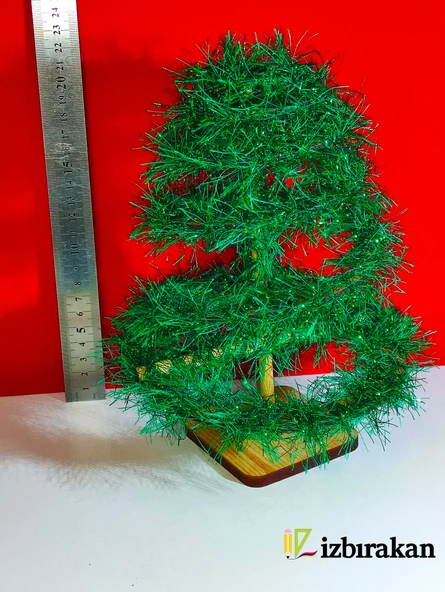 Mini Süslü Spiral Yılbaşı Ağacı 30cm - 7