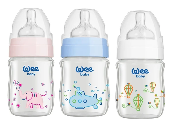 Wee Baby Klasik Plus Geniş Ağızlı Isıya Dayanıklı Cam Biberon 180ML