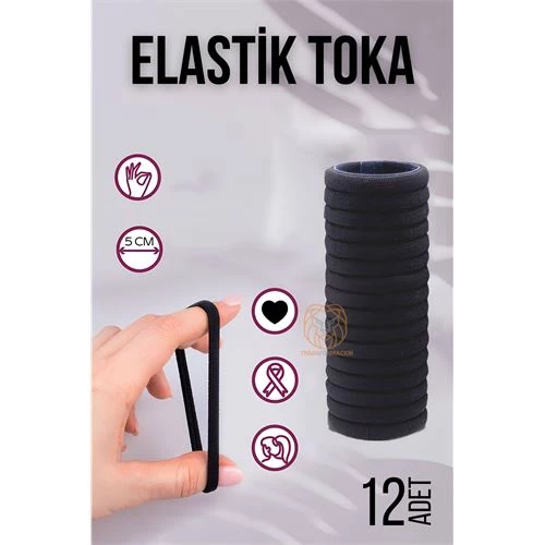 ModaCar Elastik Toka 12 ADET SİYAH