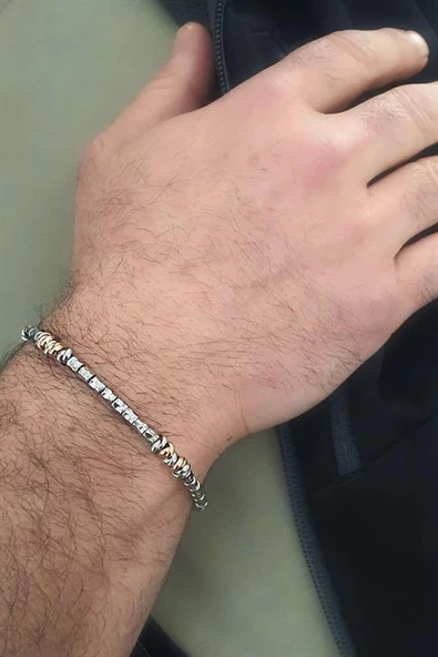 İtalyan Tasarımı 925Ayar Gümüş Trend Erkek Bileklik Özel Seri ürün görseli