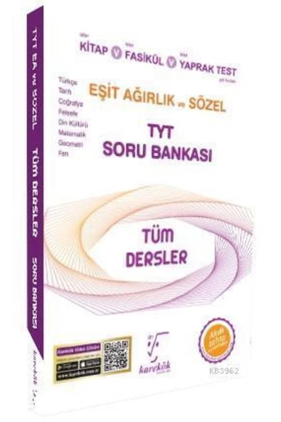 Karekök Yayıncılık Karekök Yayınları Tyt Eşit Ağırlık Sözel Tüm Dersler Soru Bankası Karekök