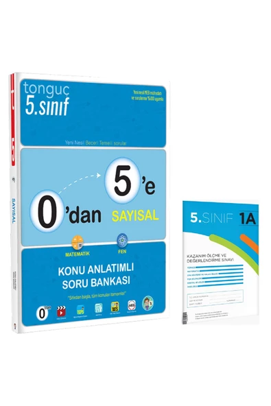 Tonguç Akademi Tonguç 5. Sınıf 0'dan 5'e Sayısal Konu Anlatımlı Soru Bankası (1 Kitap+1 Deneme)