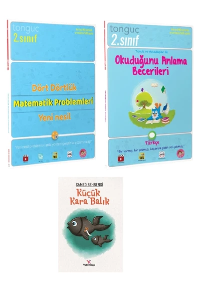 Tonguç Yayınları 2. Sınıf Dört Dörtlük Yeni Nesil Matematik Problemleri Ve Türkçe Okuduğunu Anlama Becerileri Seti