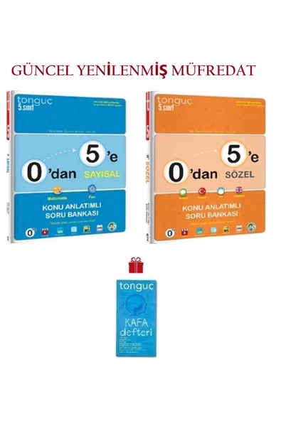 Tonguç Yayınları 0'dan 5'e Konu Anlatımlı Sayısal Ve Sözel Soru Bankası Seti Kafa Defteri Hediye