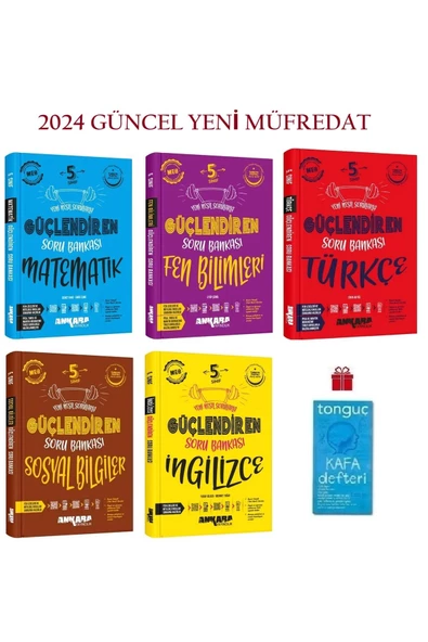 Ankara Yayıncılık 5. Sınıf Matematik + Fen Bilgisi + Türkçe + Sosyal Bilgiler + İngilizce Güçlendiren Soru 2025 Yeni