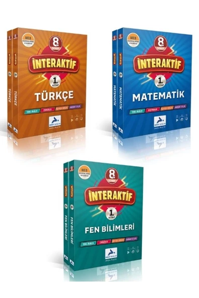 paraf yayınları Paraf 8. Sınıf İnteraktif Türkçe -Matematik-Fen Bilimleri Etkinlikli Soru Bankası Seti 3 Kitap 2025
