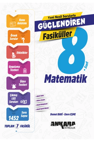 Ankara Yayıncılık 8. Sınıf Matematik Güçlendiren Fasiküller Set 2024-2025 Güncel Baskı