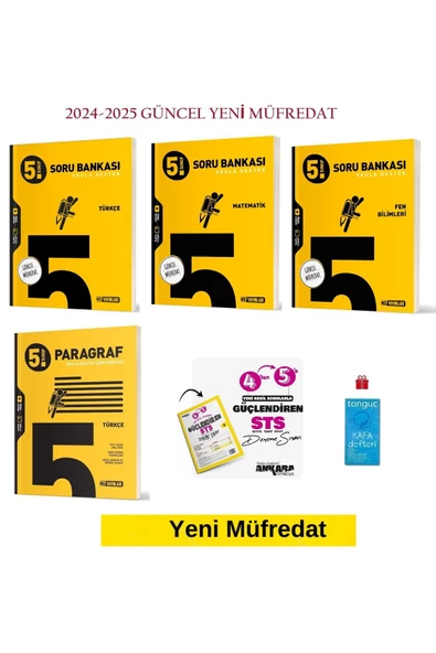 Hız Yayınları 5. Sınıf Yeni Müfredat Türkçe-Matematik-Fen-Paragraf Soru Bankası Seti+Sts Denemesi ve Kafa Defteri