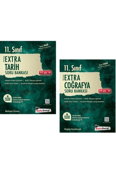 Kafa Dengi Yayınları Kafadengi 11. Sınıf Tarih + Coğrafya Extra Soru Bankası Seti 2 Kitap 2023