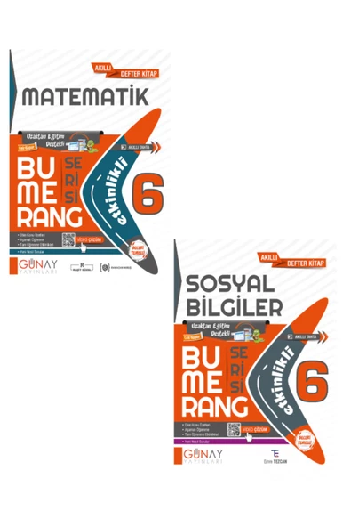 Gün&Ay Yayınları Günay Yayınları 6. Sınıf Bumerang Etkinlikli Soru Bankası Matematik+Sosyal Bilgiler