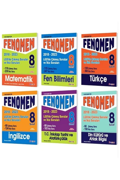 Fenomen Yayıncılık Fenomen 8.Sınıf LGS Çıkmış Sorular ve İkiz Sorular + Fenomen 8.Sınıf İnkılap Tarihi 32'Li Denemeler
