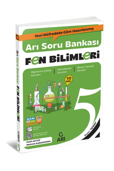 Arı Yayıncılık 5 Sınıf Fen Bilimleri Arı Soru Bankası Yazılıda 100 Cepte Hediyeli