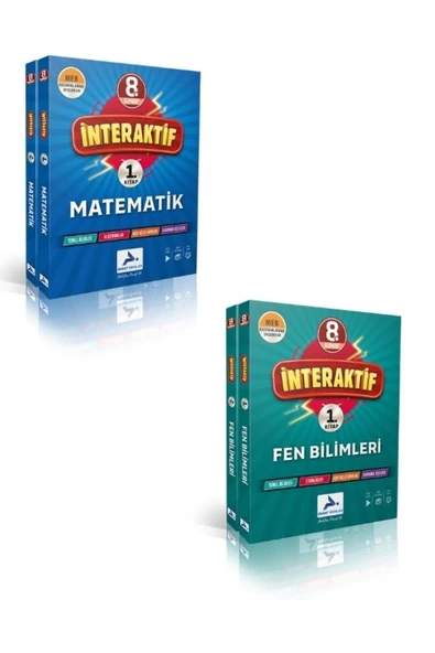 paraf yayınları Paraf 8. Sınıf İnteraktif Matematik-Fen Bilimleri Etkinlikli Soru Bankası Seti 2 Kitap 2025