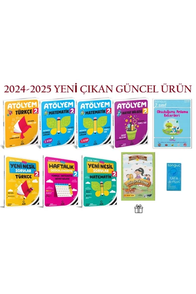 Arı Yayıncılık 2024-2025 Müfredat Güncel 2. Sınıf Tüm Dersler Atölyem Seti Yeni Nesil + Hediye Setler