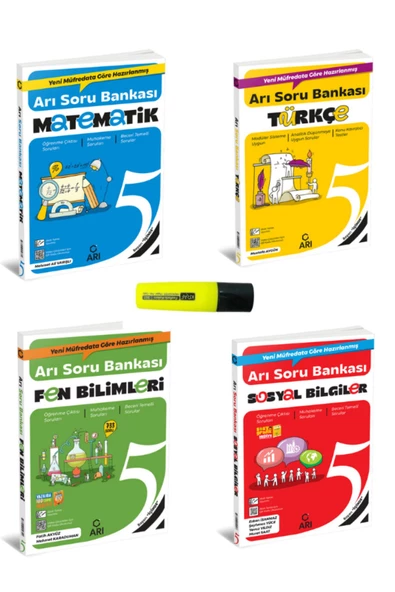 Arı Yayıncılık 5. Sınıf Matematik Arı - Türkçe - Fen Bilimleri - Sosyal Bilgiler Soru Bankası