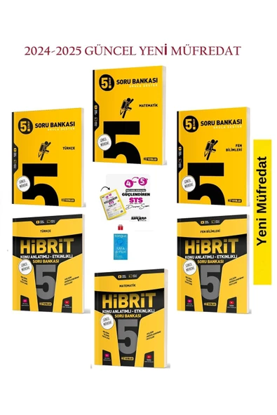 Hız Yayınları 5. Sınıf Hibrit Konu Anlatımlı ve Soru Bankası Türkçe-Matematik ve Fen Bilimleri Soru Bankası
