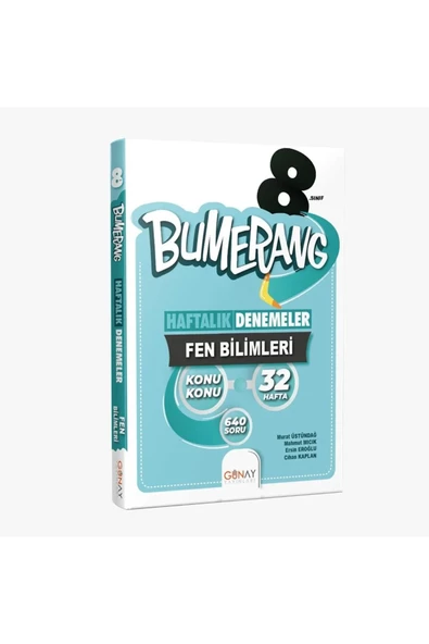 Günay Yayınları 8. Sınıf Bumerang 32 Haftalık Fen Bilimleri Denemeleri - Günay Yayınları