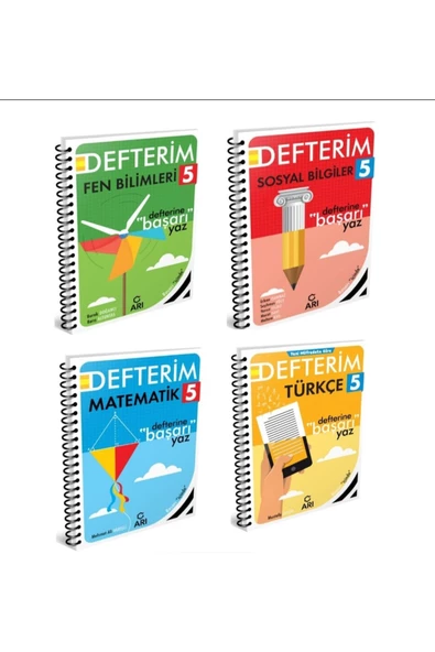 Arı Yayıncılık ARI YAYINLARI 5.SINIF MATEMATİK-TÜRKÇE-FEN-SOSYAL DEFTER 4 LÜ SET