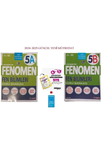 Fenomen Yayıncılık 5. Sınıf Fen Bilimleri 5A ve 5B Soru Bankası Yeni Müfredat + Sts Denemesi ve Kafa Defter Hediyesi !!
