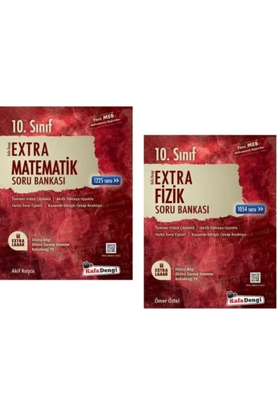 Kafa Dengi Yayınları Kafadengi 10. Sınıf Matematik + Fizik Extra Soru Bankası Seti 2 Kitap 2023