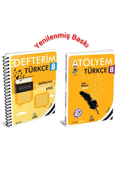 Arı Yayıncılık 2024-2025 8. Sınıf Türkçe Atölyem+Defter Set 2 Kitap