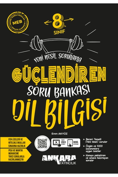 Ankara Yayıncılık 8. Sınıf Dil Bilgisi Güçlendiren Soru Bankası  2024-2025 Güncel Baskı
