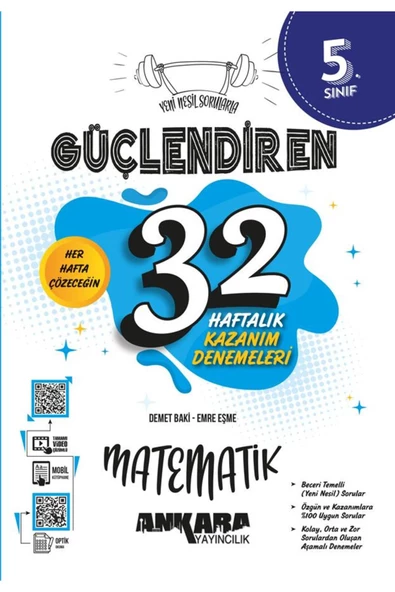 Ankara Yayınları 5. SINIF MATEMATİK 32 HAFTA KAZANIM DENEME SINAVI / Ankara Yayınları