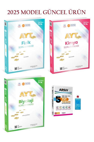 Üç Dört Beş Yayıncılık 345-ayt Fizik-ayt Kimya Ve Ayt Biyoloji Soru Bankası 2025 Model Set Ve Son 5 Yıl Çıkmış Tyt Sorular