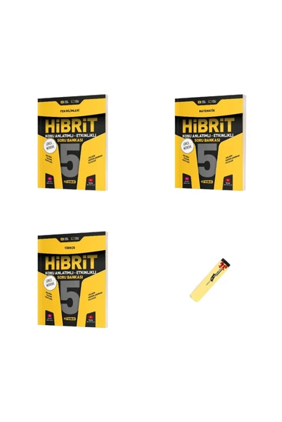 Hız Yayınları 5. Sınıf Hibrit Matematik Fen Bilimleri ve Türkçe Etkinlikli Soru Bankası 3lü Set