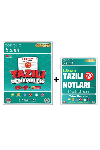 Tonguç Yayınları 5. Sınıf 1. Dönem Yazılı Denemeleri ve Yazılı Notları - Tonguç Yayınları