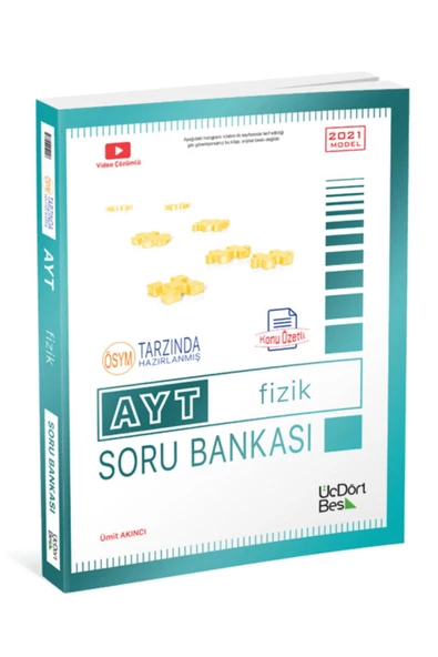 Üç Dört Beş Yayıncılık Üçdörtbeş 345 Yayınları Ayt Fizik Soru Bankası 2021*