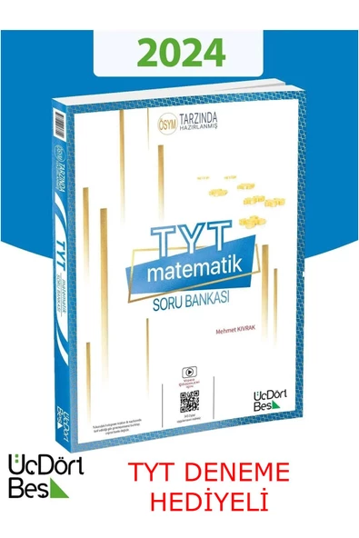 Üç Dört Beş Yayıncılık 345 TYT Matematik 2024 Model Soru Bankası + Tyt denemesi hediyeli