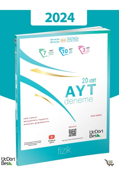 Üç Dört Beş Yayıncılık 345-2024 Model 20'li AYT Fizik Denemesi