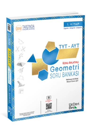 Üç Dört Beş Yayıncılık 345 - TYT-AYT Geometri Soru Bankası - GÜNCEL BASKI